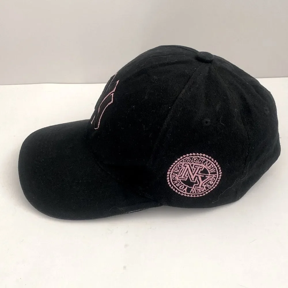 Black and Pink Youth and Women NY Cap One Size Adjustable Sporty Casual Street